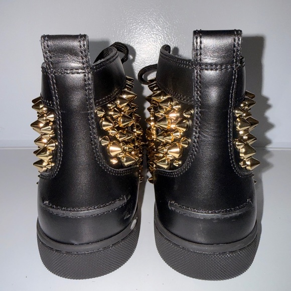 Christian Louboutin Louis Orlato Black and Gold Studded Sneakers s EU 41 US 10 - Picture 5 of 13